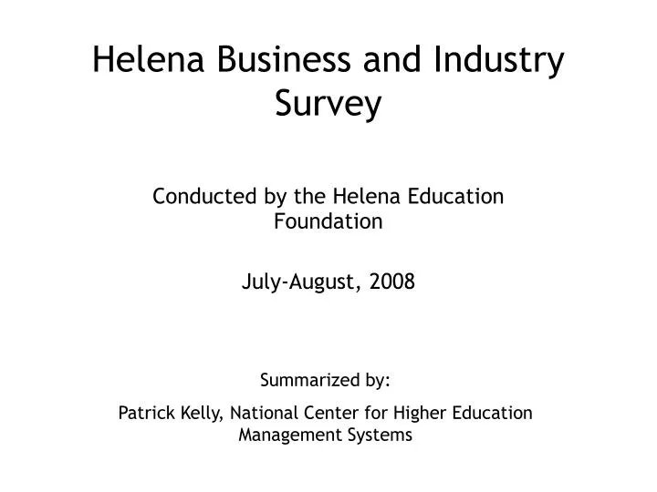 helena business and industry survey