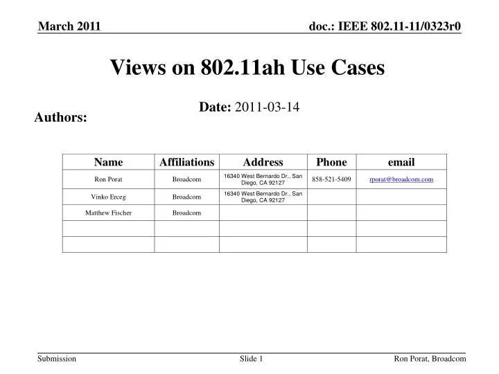 views on 802 11ah use cases