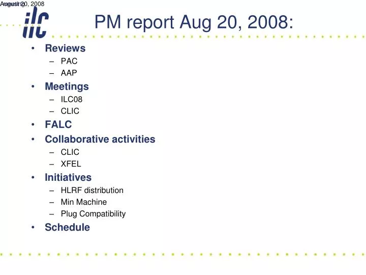 pm report aug 20 2008