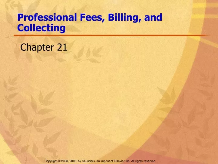 professional fees billing and collecting