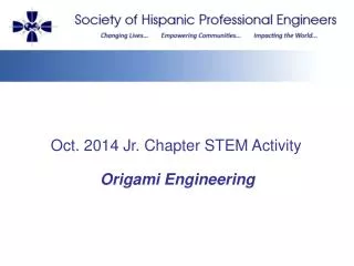 Oct. 2014 Jr. Chapter STEM Activity