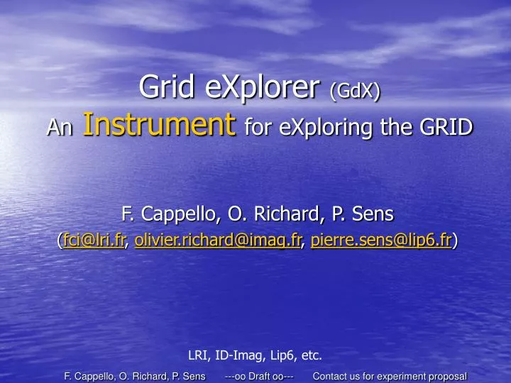 grid explorer gdx an instrument for exploring the grid