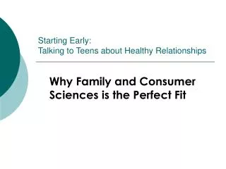 Starting Early: Talking to Teens about Healthy Relationships