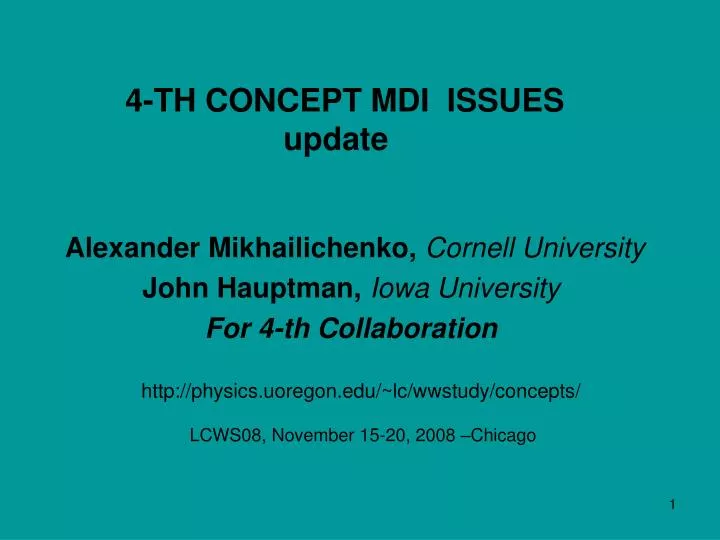 4 th concept mdi issues update