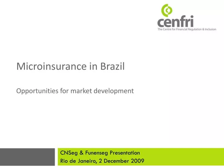 microinsurance in brazil opportunities for market development