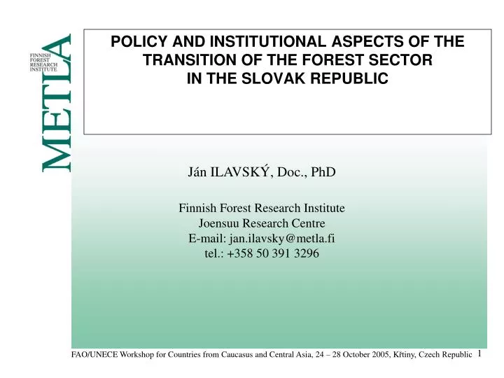 policy and institutional aspects of the transition of the forest sector in the slovak republic