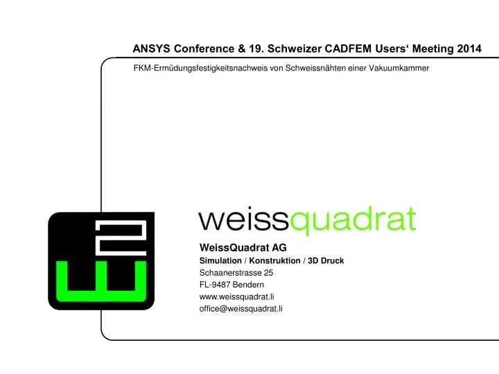 ansys conference 19 schweizer cadfem users meeting 2014