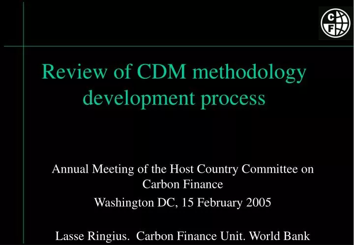 review of cdm methodology development process
