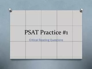 PSAT Practice #1