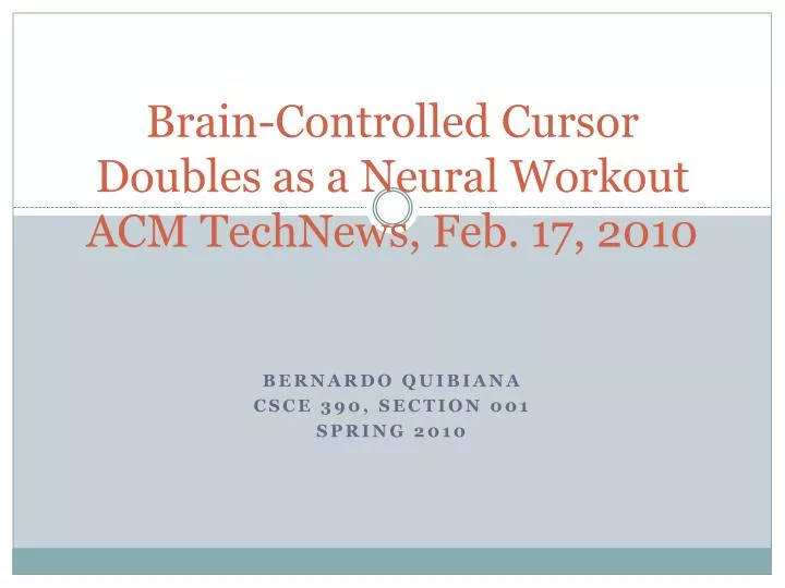 brain controlled cursor doubles as a neural workout acm technews feb 17 2010