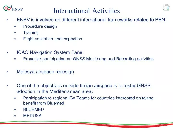 international activities