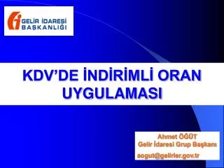 kdv de nd r ml oran uygulamasi