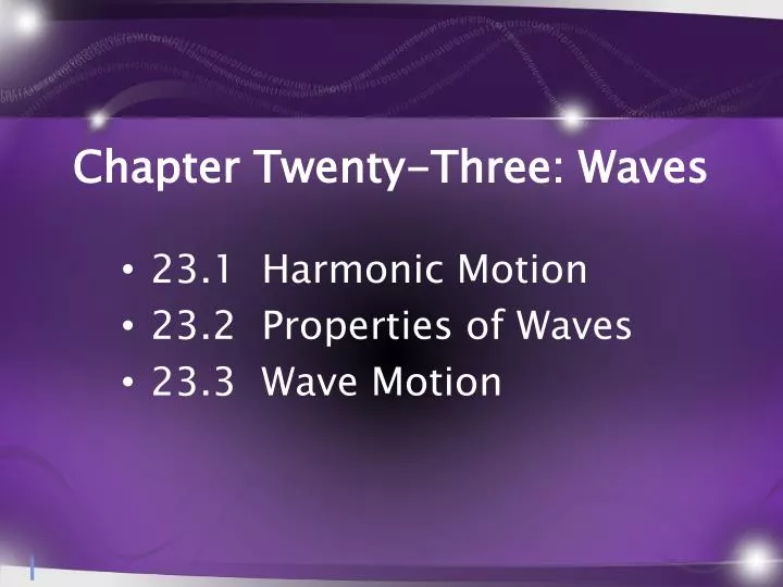 chapter twenty three waves