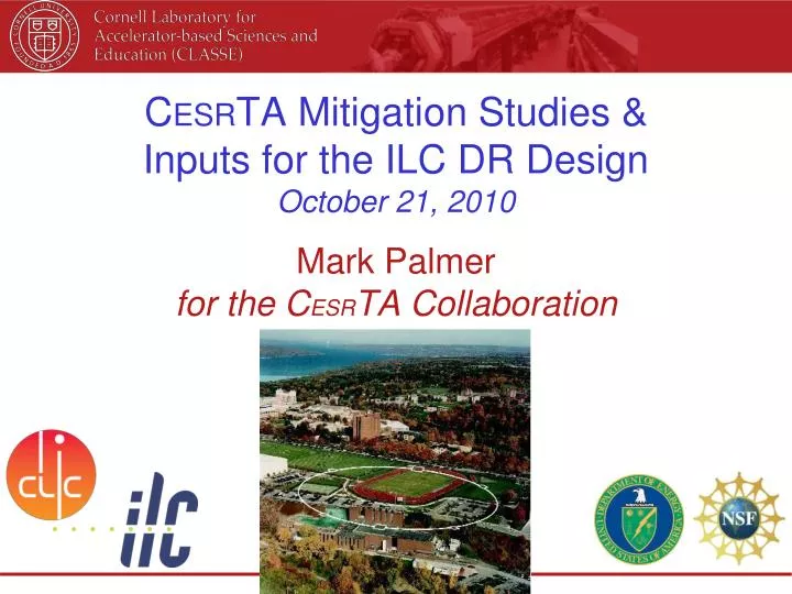 c esr ta mitigation studies inputs for the ilc dr design october 21 2010