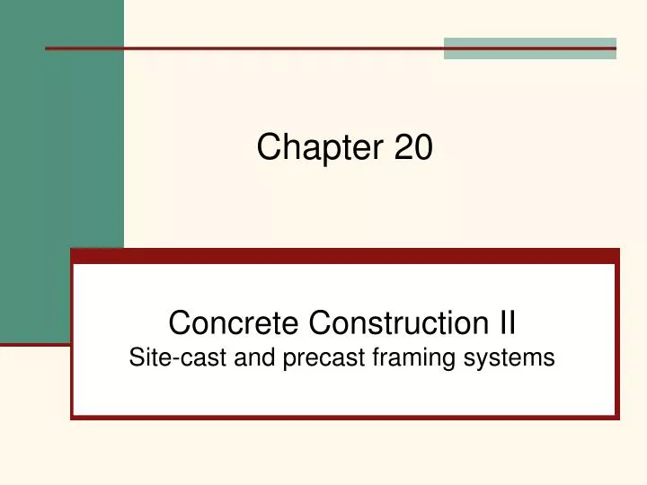 concrete construction ii site cast and precast framing systems