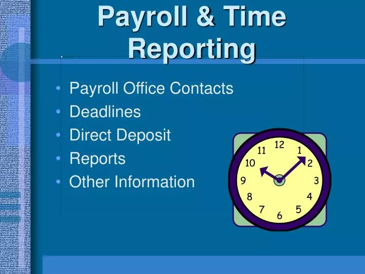 payroll time reporting