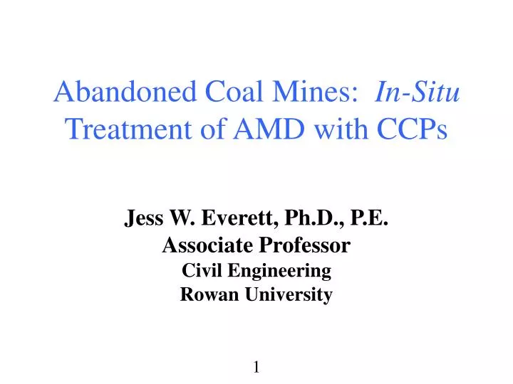 abandoned coal mines in situ treatment of amd with ccps