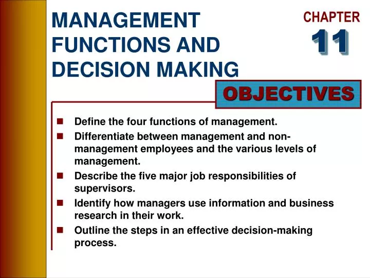 management functions and decision making