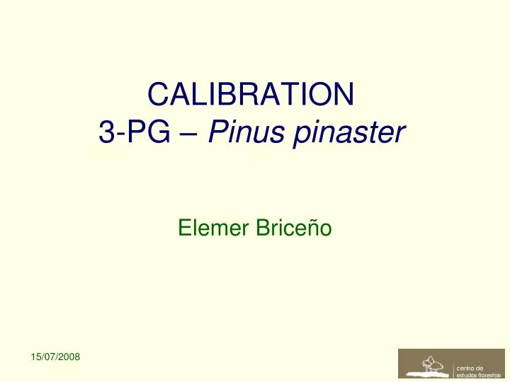 calibration 3 pg pinus pinaster
