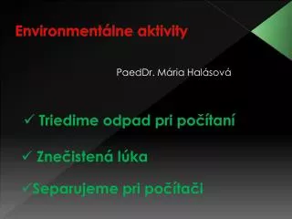 environment lne aktivity