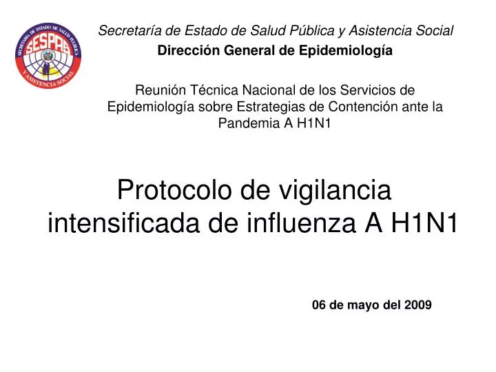 protocolo de vigilancia intensificada de influenza a h1n1