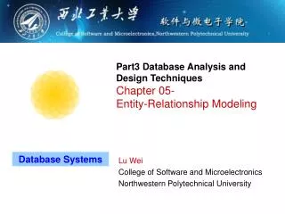 Part3 Database Analysis and Design Techniques Chapter 05- Entity-Relationship Modeling