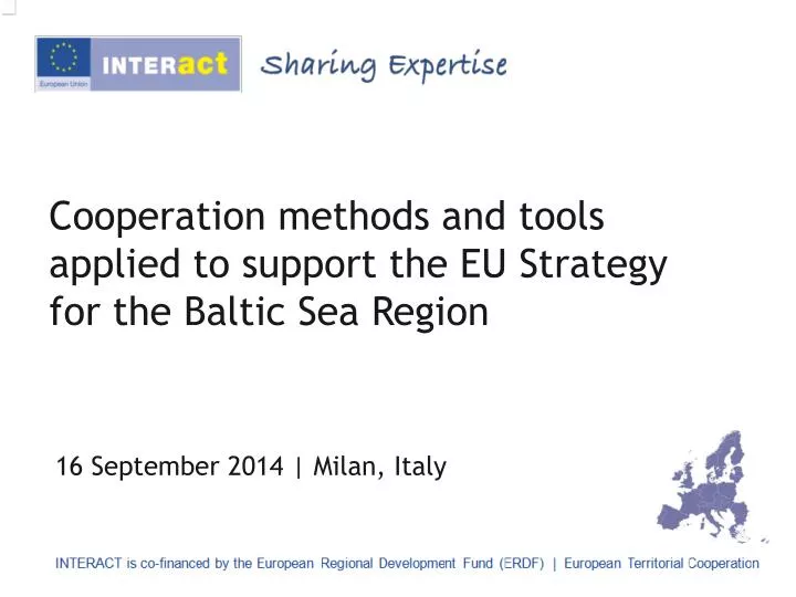 cooperation methods and tools applied to support the eu strategy for the baltic sea region