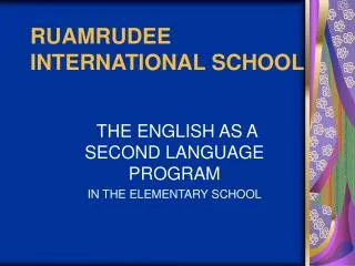 RUAMRUDEE INTERNATIONAL SCHOOL