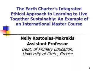 Nelly Kostoulas-Makrakis Assistant Professor