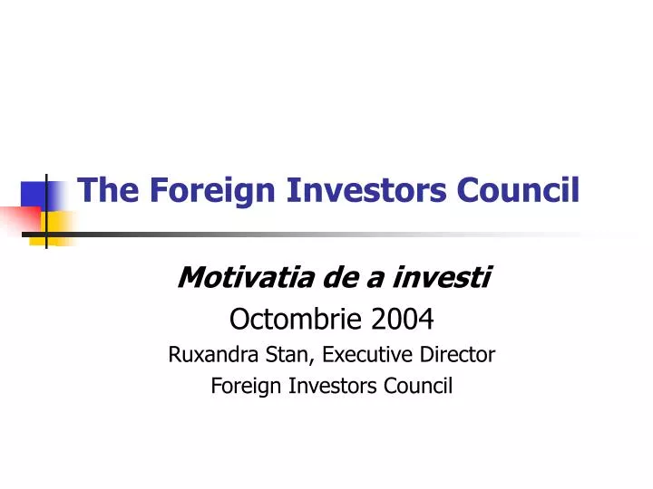 the foreign investors council