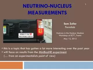 Neutrino-nucleus measurements