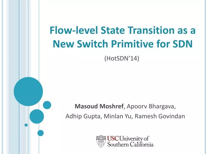 flow level state transition as a new switch primitive for sdn