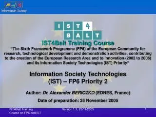 IST4Balt Training Course