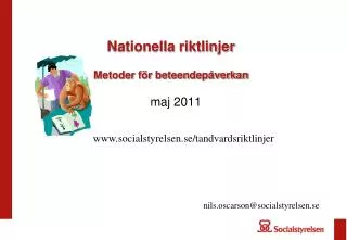 nationella riktlinjer metoder f r beteendep verkan