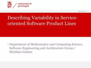 Describing Variability in Service-oriented Software Product Lines