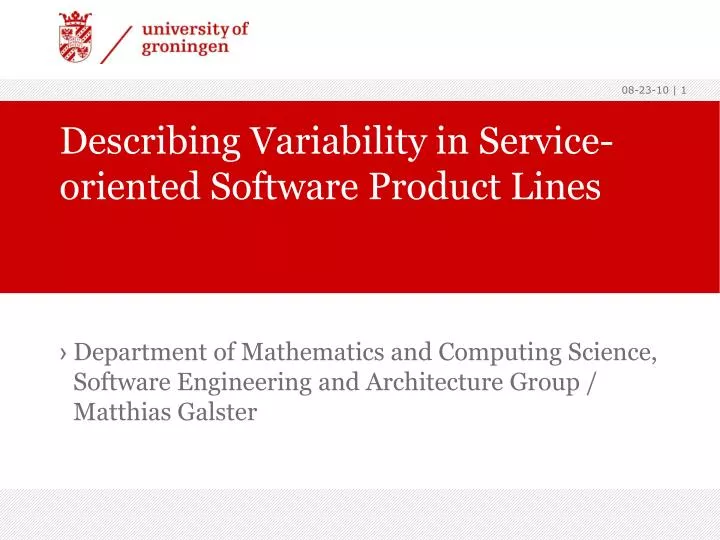 describing variability in service oriented software product lines