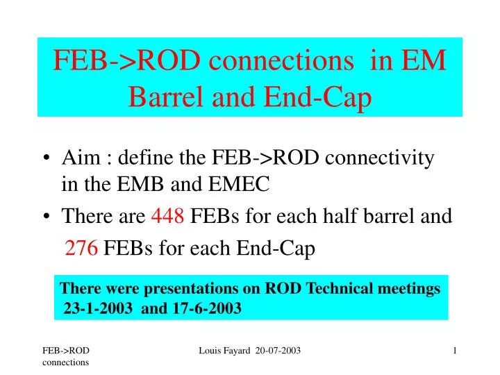 feb rod connections in em barrel and end cap