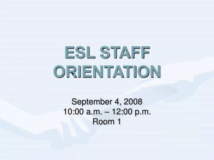 esl staff orientation
