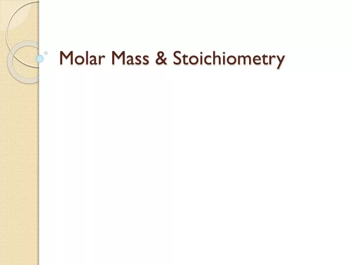 molar mass stoichiometry
