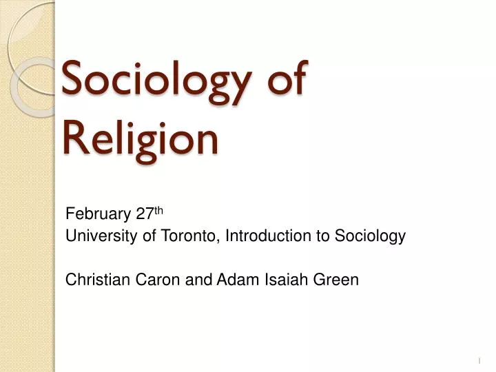 sociology of religion