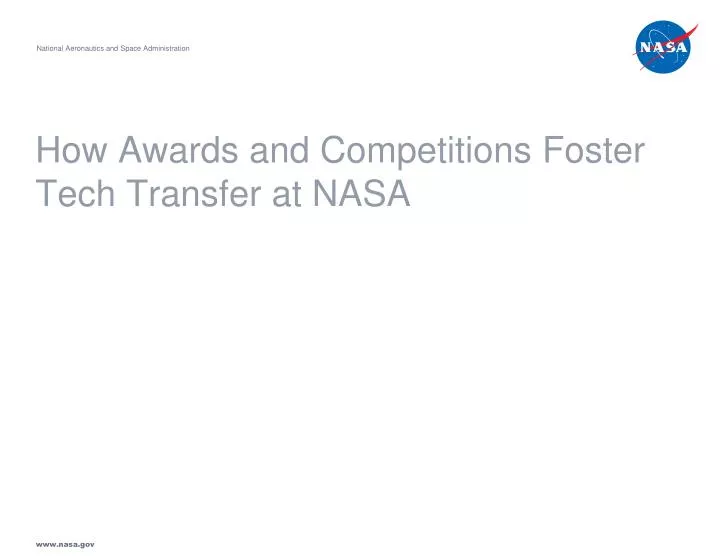how awards and competitions foster tech transfer at nasa