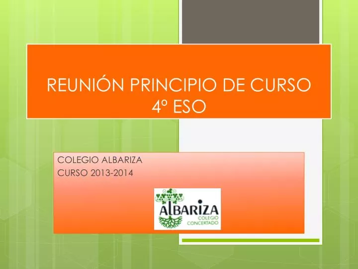 reuni n principio de curso 4 eso