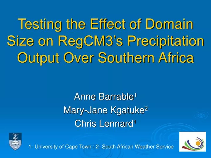 testing the effect of domain size on regcm3 s precipitation output over southern africa