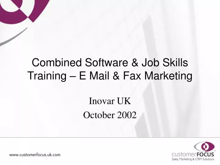 combined software job skills training e mail fax marketing