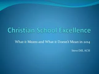Christian School Excellence