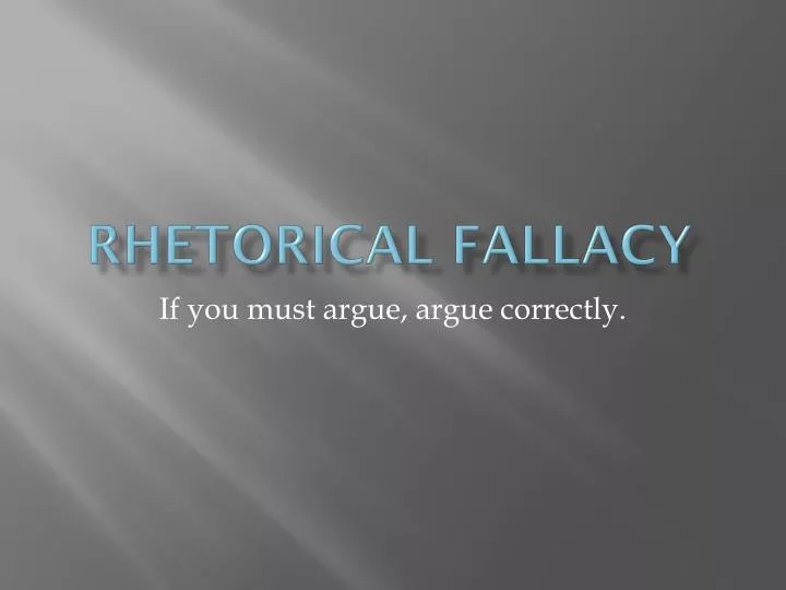 rhetorical fallacy