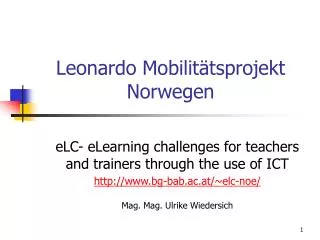 leonardo mobilit tsprojekt norwegen