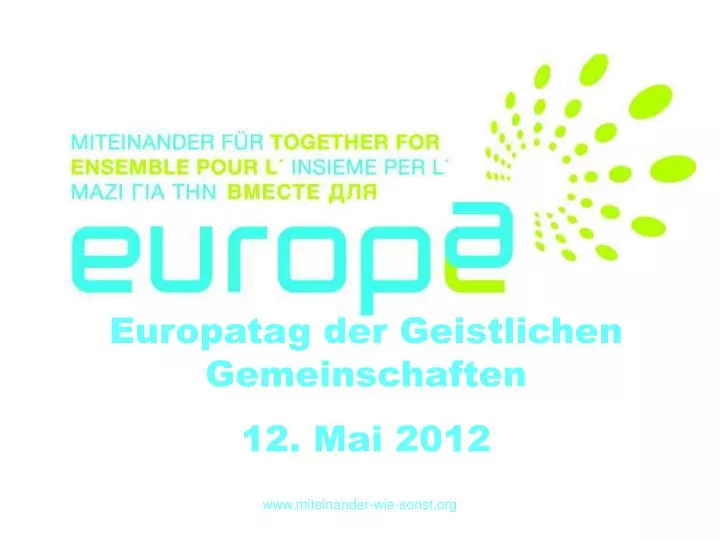 europatag der geistlichen gemeinschaften 12 mai 2012