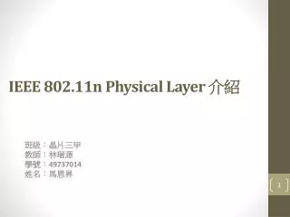 ieee 802 11n physical layer
