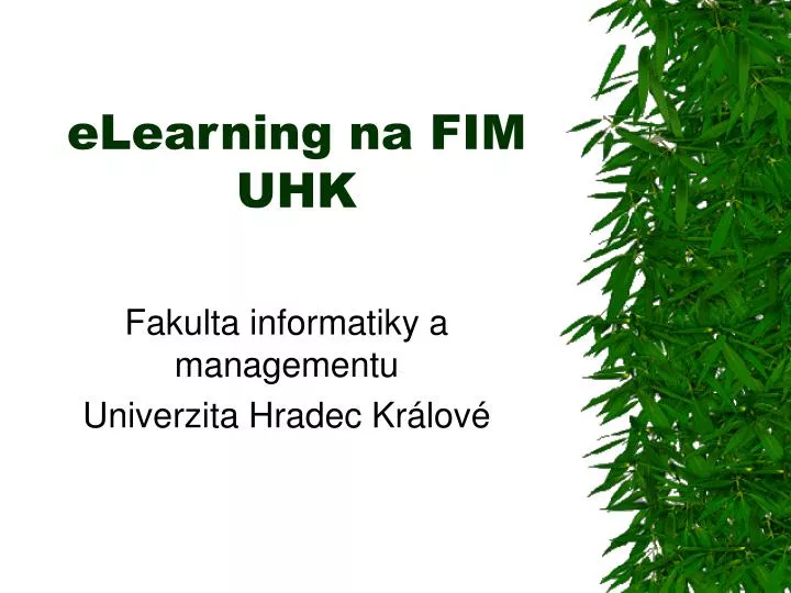 elearning na fim uhk